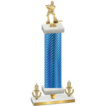 Premium Single Blue Carbon Fiber Victory Hockey Trophy