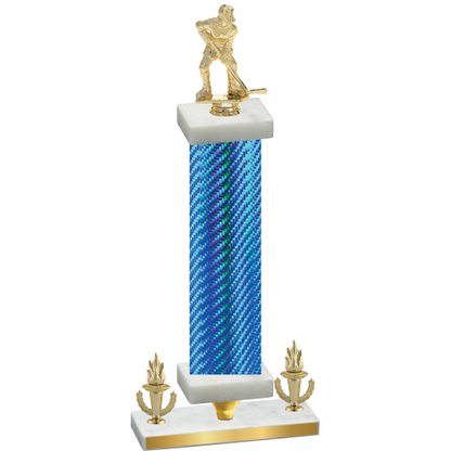 Premium Single Blue Carbon Fiber Victory Hockey Trophy