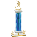 Premium Single Blue Carbon Fiber Second Place Lacrosse Trophy