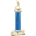 Premium Single Blue Carbon Fiber First Place Lacrosse Trophy