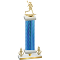 Premium Single Blue Carbon Fiber Victory Lacrosse Trophy