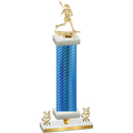Premium Single Blue Carbon Fiber Year Lacrosse Trophy