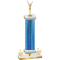 Premium Single Blue Carbon Fiber Second Place Victory Trophy