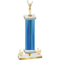 Premium Single Blue Carbon Fiber Third Place Victory Trophy