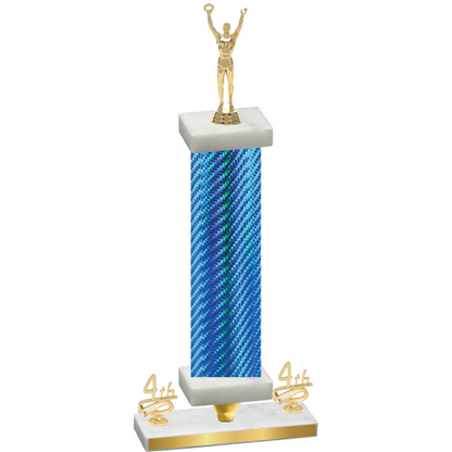 Premium Single Blue Carbon Fiber Fourth Place Victory Trophy