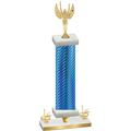 Premium Single Blue Carbon Fiber First Place Victory Trophy