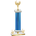 Premium Single Blue Carbon Fiber Second Place Victory Trophy