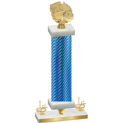 Premium Single Blue Carbon Fiber First Place Basketball Trophy