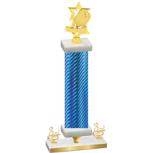 Premium Single Blue Carbon Fiber Third Place Pickleball Trophy