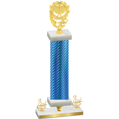 Premium Single Blue Carbon Fiber Third Place Pickleball Trophy