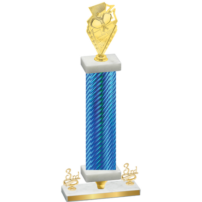 Premium Single Blue Carbon Fiber Third Place Pickleball Trophy