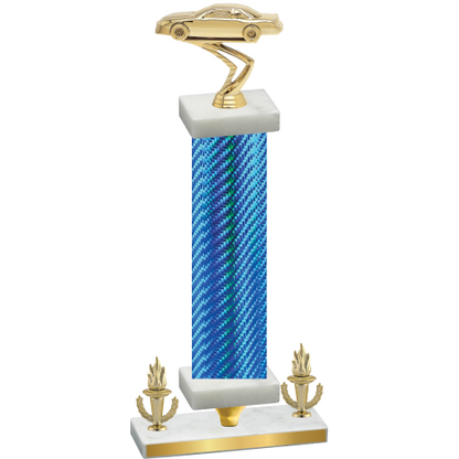 Premium Single Blue Carbon Fiber Victory Cars Trophy