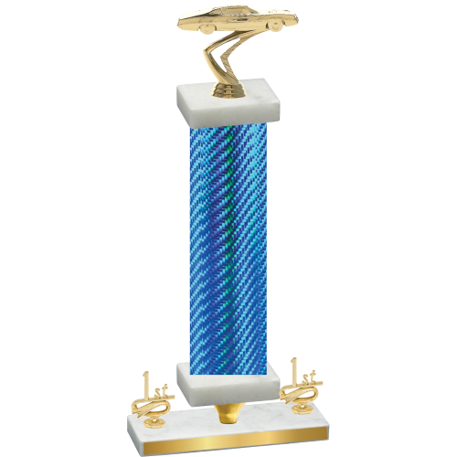 Premium Single Blue Carbon Fiber First Place Cars Trophy