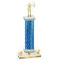 Premium Single Blue Carbon Fiber First Place Archery Trophy
