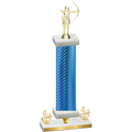 Premium Single Blue Carbon Fiber Fourth Place Archery Trophy