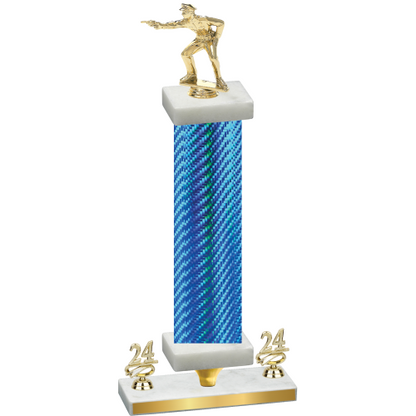 Premium Single Blue Carbon Fiber Year Shooter Trophy
