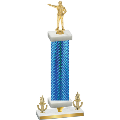 Premium Single Blue Carbon Fiber Victory Shooter Trophy