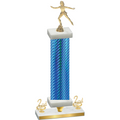 Premium Single Blue Carbon Fiber Second Place Skater Trophy