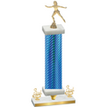 Premium Single Blue Carbon Fiber Third Place Skater Trophy