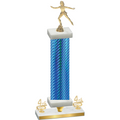Premium Single Blue Carbon Fiber Fourth Place Skater Trophy