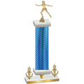 Premium Single Blue Carbon Fiber Victory Skater Trophy