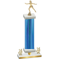 Premium Single Blue Carbon Fiber Year Skater Trophy