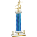 Premium Single Blue Carbon Fiber Year Flag Football Trophy