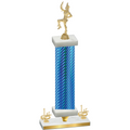 Premium Single Blue Carbon Fiber First Place Majorette Trophy