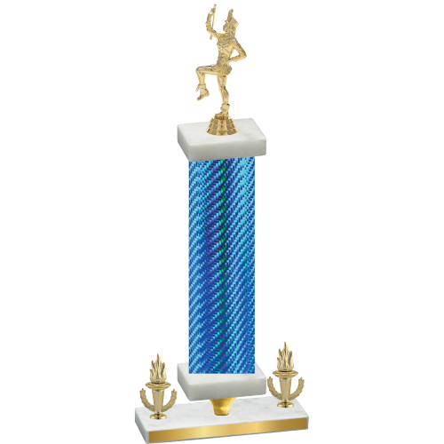 Premium Single Blue Carbon Fiber Victory Majorette Trophy