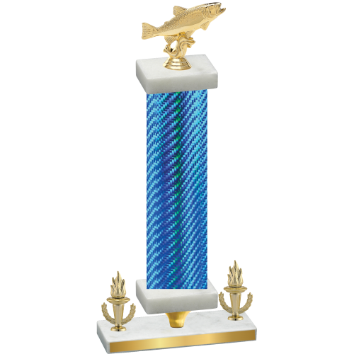 Premium Single Blue Carbon Fiber Victory Fishing Trophy