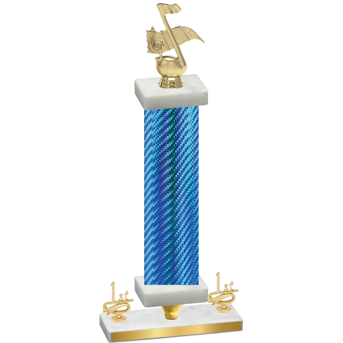 Premium Single Blue Carbon Fiber First Place Music Trophy