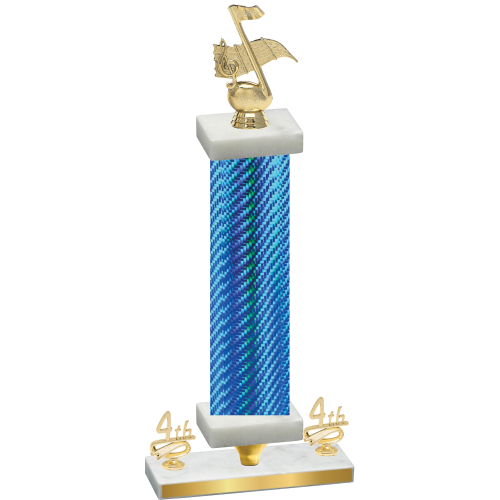 Premium Single Blue Carbon Fiber Fourth Place Music Trophy