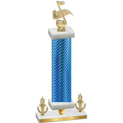 Premium Single Blue Carbon Fiber Victory Music Trophy