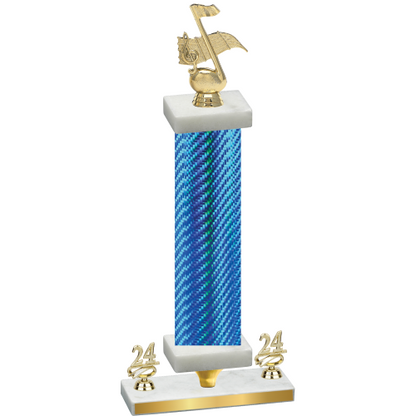 Premium Single Blue Carbon Fiber Year Music Trophy