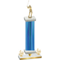 Premium Single Blue Carbon Fiber Fourth Place Golf Trophy