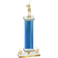 Premium Single Blue Carbon Fiber First Place Golf Trophy