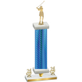 Premium Single Blue Carbon Fiber Year Golf Trophy