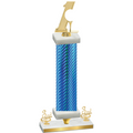 Premium Single Blue Carbon Fiber Third Place Golf Trophy
