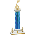 Premium Single Blue Carbon Fiber Victory Golf Trophy