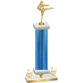 Premium Single Blue Carbon Fiber Second Place Karate Trophy