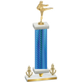 Premium Single Blue Carbon Fiber Victory Karate Trophy