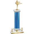 Premium Single Blue Carbon Fiber Year Karate Trophy