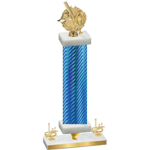 Premium Single Blue Carbon Fiber First Place Baseball Trophy