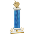 Premium Single Blue Carbon Fiber Fourth Place Baseball Trophy