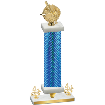 Premium Single Blue Carbon Fiber Fourth Place Baseball Trophy