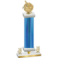 Premium Single Blue Carbon Fiber Year Baseball Trophy