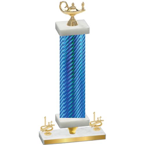 Premium Single Blue Carbon Fiber First Place Academics Trophy