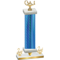 Premium Single Blue Carbon Fiber Second Place Academics Trophy
