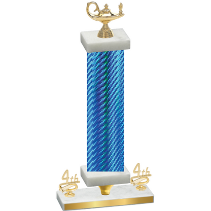 Premium Single Blue Carbon Fiber Fourth Place Academics Trophy
