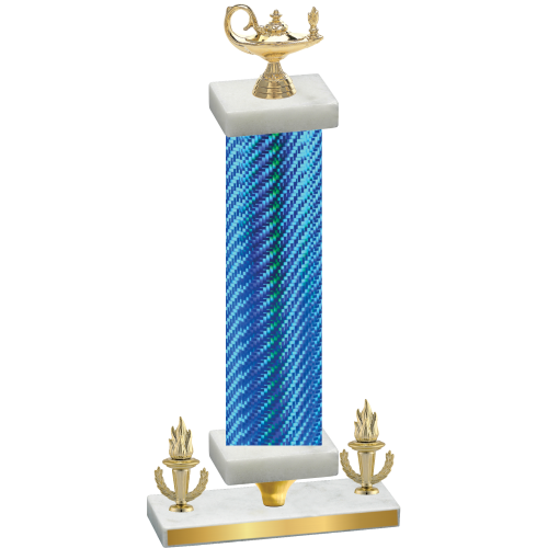 Premium Single Blue Carbon Fiber Victory Academics Trophy